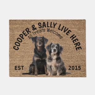 Two Australian Shepherds Personalised Dog Lover   Doormat