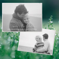 Two B/W Photo Simply Us Save the Date