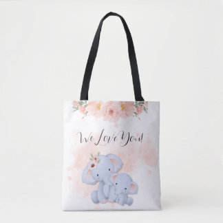 Two Baby Elephants Tote