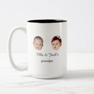 Two baby face mug Personalised photo gift