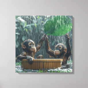 Two Baby Orangutans Canvas Print