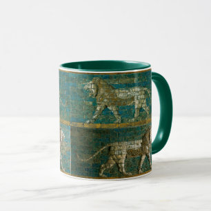 TWO BABYLONIAN LIONS Antique Assyrian Art  Mug