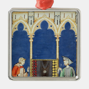 Two Backgammon Players Metal Tree Decoration