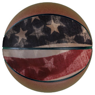 Two backlit USA flags Basketball