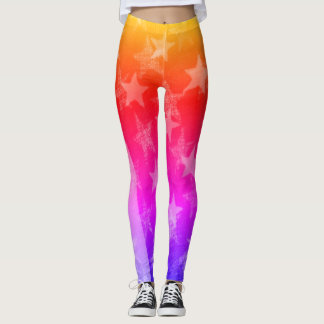 Two backlit USA flags Leggings