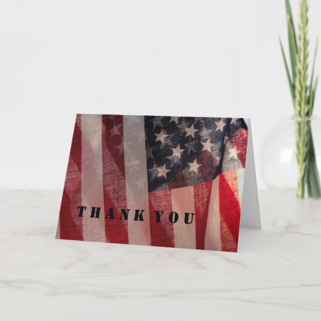 Two backlit USA flags Thank You Card (Front)