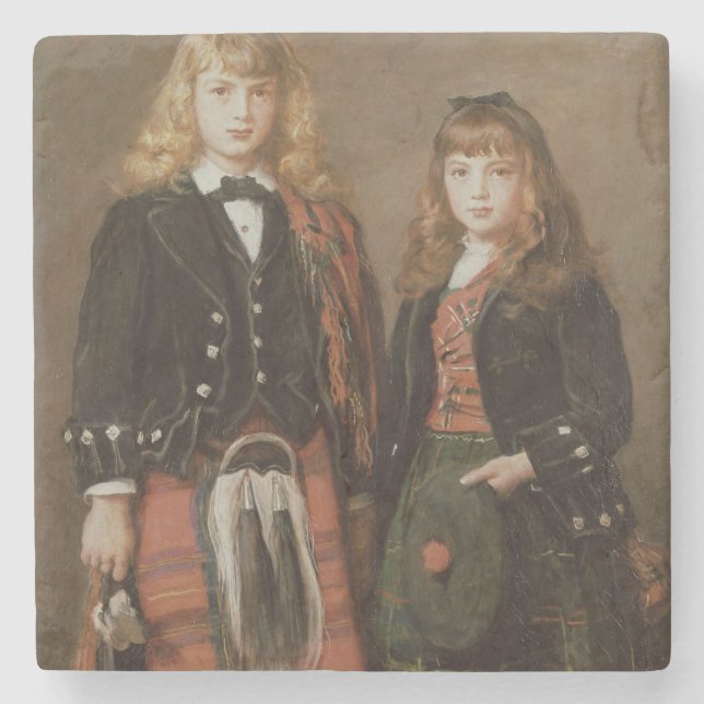 Two Bairns Stone Coaster (Front)