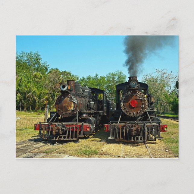 Two Baldwin steam locomotives Postcard (Front)