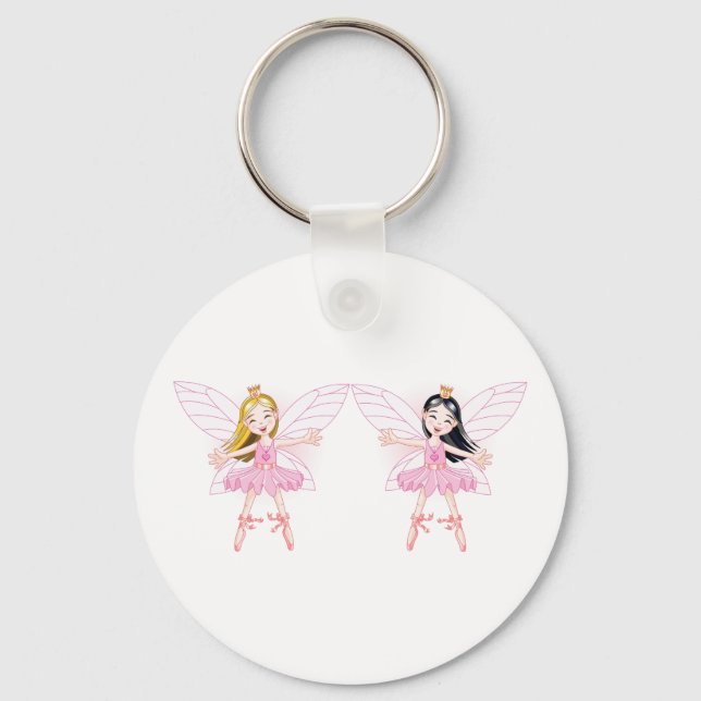Two Ballerina Fairies Keychain (Front)
