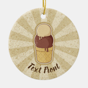 Two Balls Ice Cream Cup Ceramic Tree Decoration