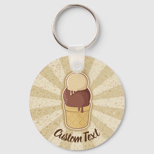 Two Balls Ice Cream Cup Keychain (Front)