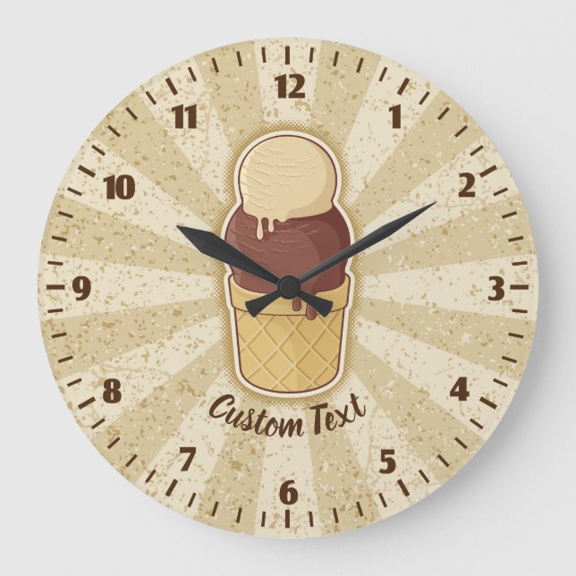 Two Balls Ice Cream Cup Large Clock (Front)