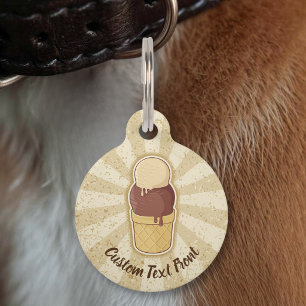 Two Balls Ice Cream Cup Pet Tag