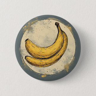 Two Bananas in the Moon 6 Cm Round Badge