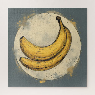Two Bananas in the Moon at Night Jigsaw Puzzle