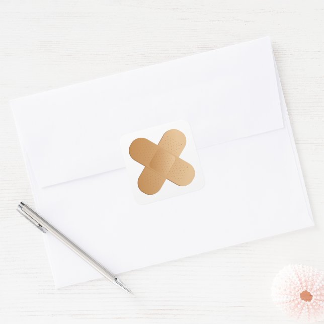 Two Bandaids Square Sticker (Creator Uploaded)