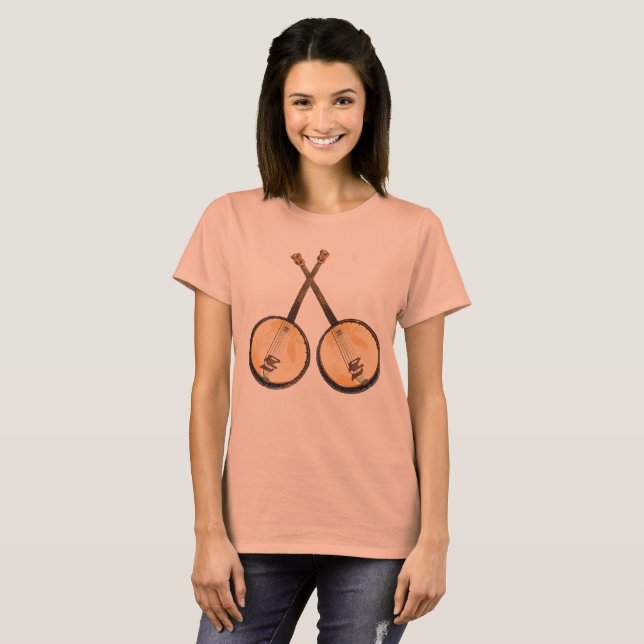 Two Banjos Musical Instruments T-Shirt (Front Full)