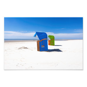 Two beach chairs at the North Sea Photo Print