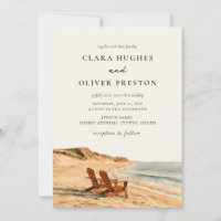 Two Beach Chairs Golden Hour Watercolor Wedding