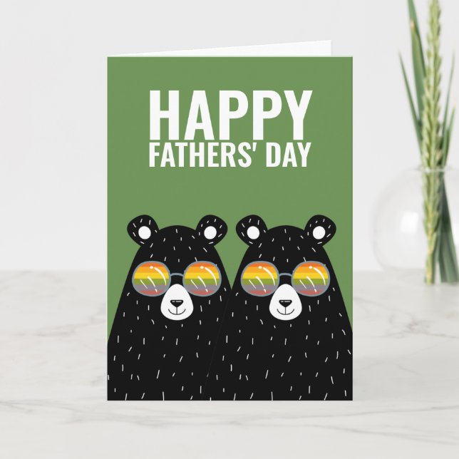 Two Bear Dads Happy Gay Fathers Day Card (Front)