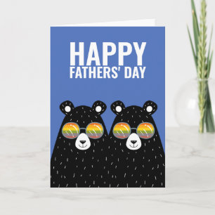 Two Bear Dads Happy Gay Fathers Day Card