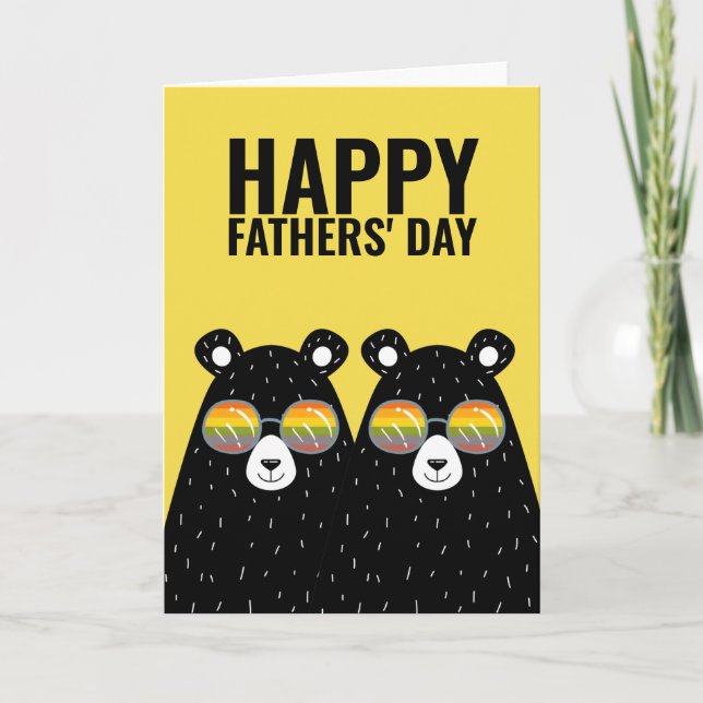 Two Bear Dads Happy Gay Fathers Day Card (Front)