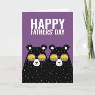 Two Bear Dads Happy Gay Fathers Day Card