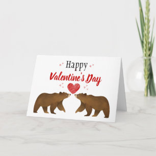 Two Bears & Hearts Valentine's Card