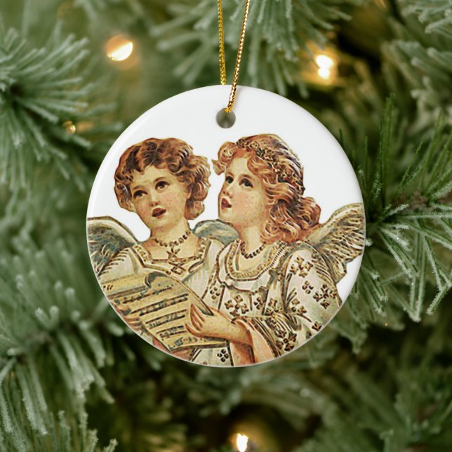 Two Beauthful Angels Ceramic Tree Decoration (Tree)