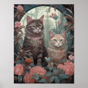 Two Beautiful Cats  Poster