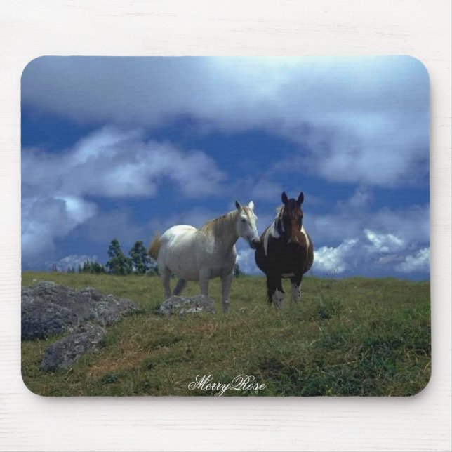 Two Beautiful Horses Mouse Mat (Front)