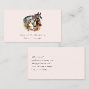 Two Beautiful Horses Western Boho Business Card