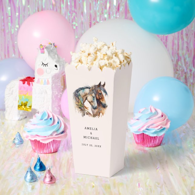 Two Beautiful Horses Western Boho Wedding Favour Box (Party)