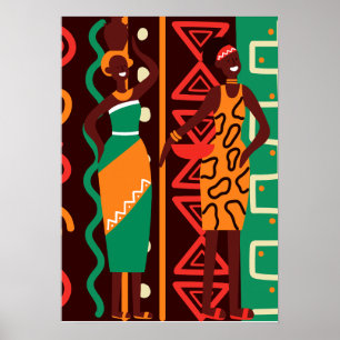 Two beautiful ladies African themed poster