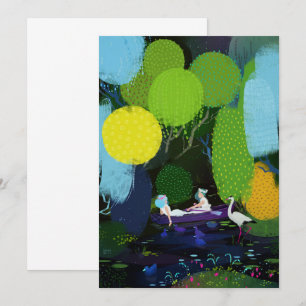 Two Beautiful Ladies in a Boat Invitation