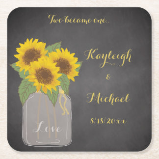 Two became one square paper coaster