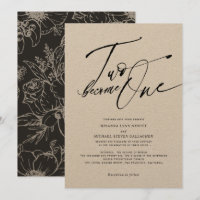 Two become One Modern Calligraphy black and white