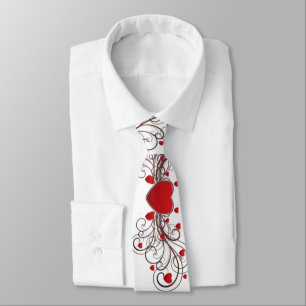 Two Become One Scrolled Hearts plain Tie