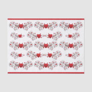 Two Become One Scrolled Hearts Tissue Paper