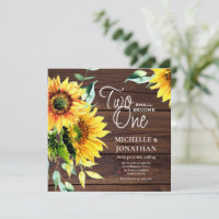 Two Become One Sunflowers Wood Christian Wedding