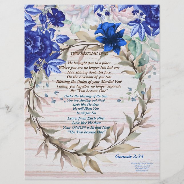 Two Become One Vintage Personal Stationary (Front)