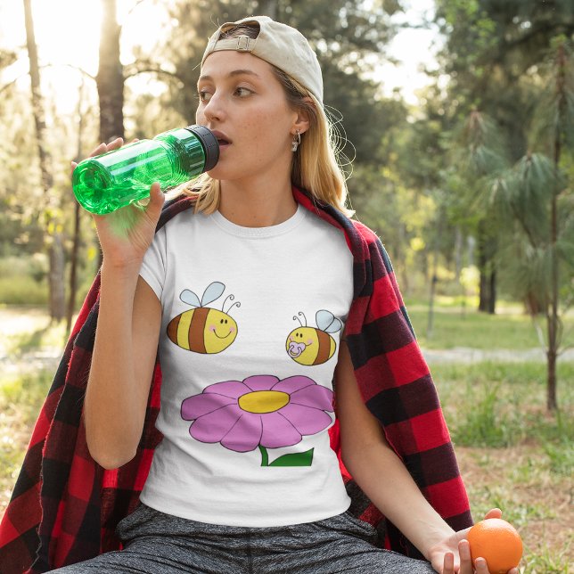 Two Bees And A Flower Womens T-Shirt (Creator Uploaded)
