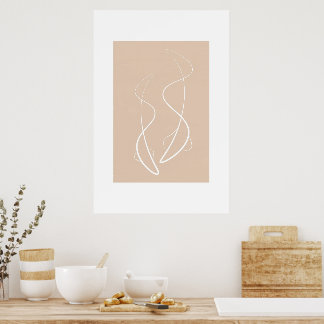 two beige fish abstract minimalistic downloadable  poster