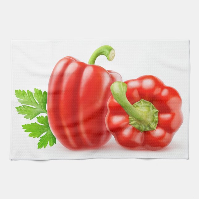 Two bell peppers tea towel (Horizontal)
