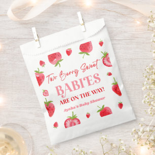 Two Berry Sweet Babies Strawberry Twin Baby Shower Favour Bags