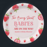Two Berry Sweet Babies Strawberry Twin Baby Shower Paper Plate<br><div class="desc">This is a Two Berry Sweet Babies Strawberry Twins Baby Shower Paper Plates!</div>