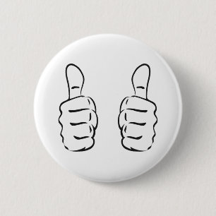 Two Big Thumbs Up 6 Cm Round Badge