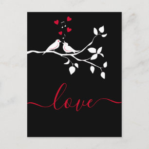 two bird in love postcard