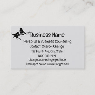Two Bird Silhouette Personal Counseling Service Business Card