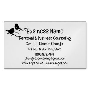 Two Bird Silhouette Personal Counseling Service Magnetic Business Card